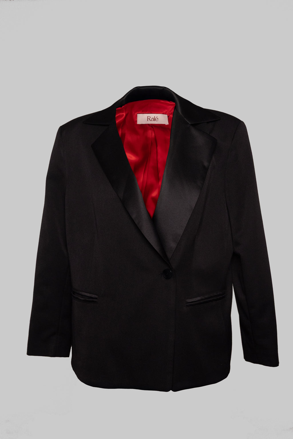 Black satin blazer