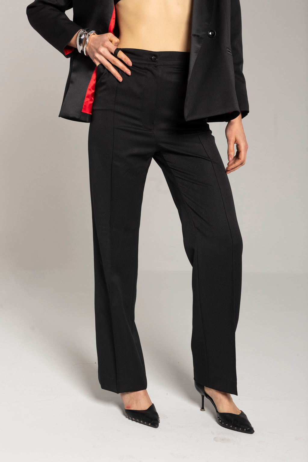 Black straight pants