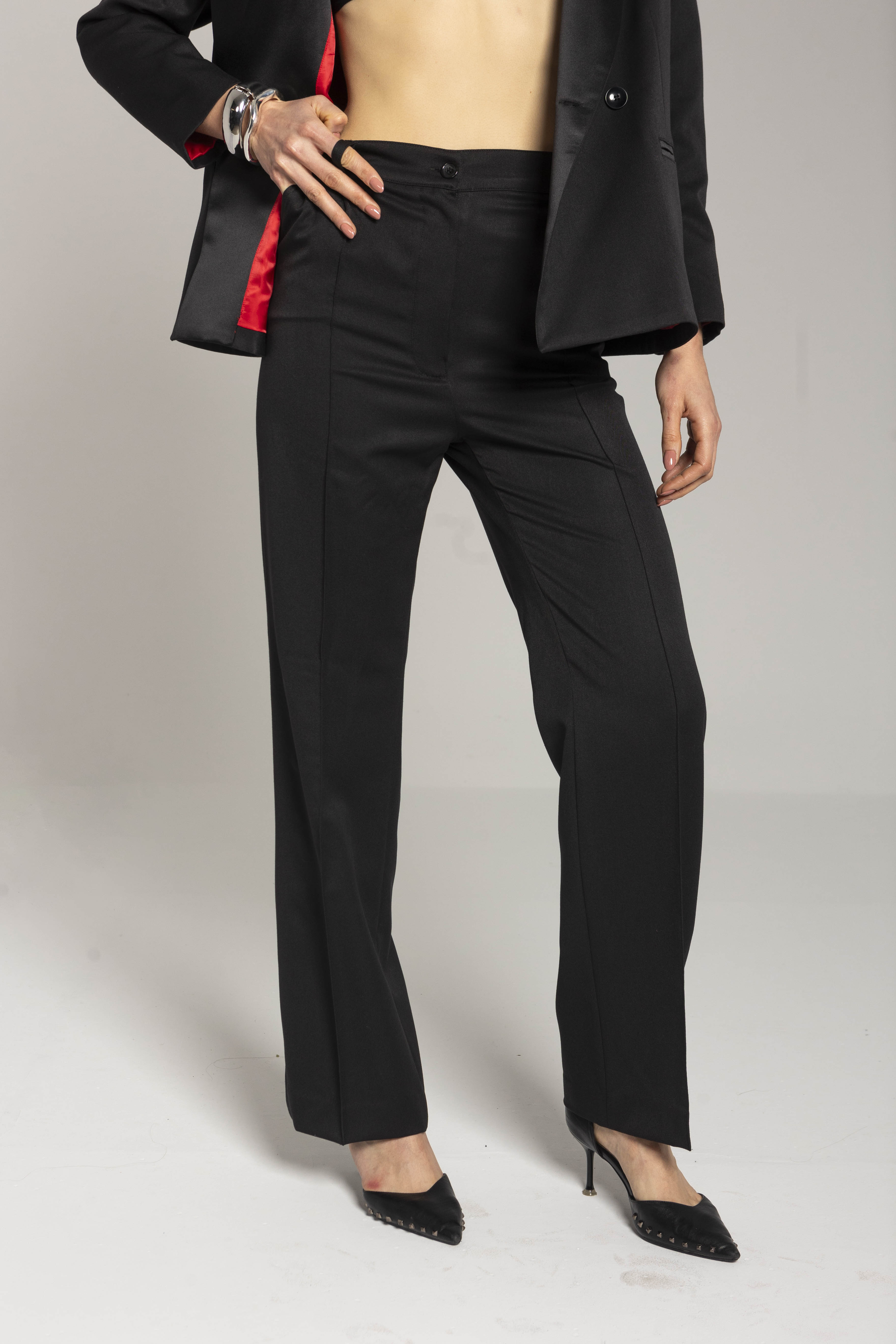 Black straight pants