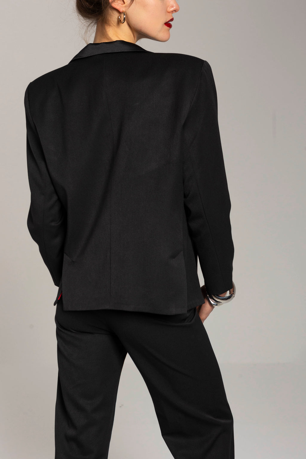 Black satin blazer