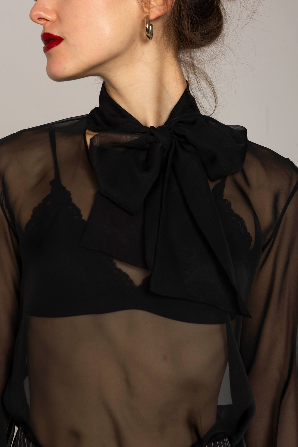 Black semi nude shirt