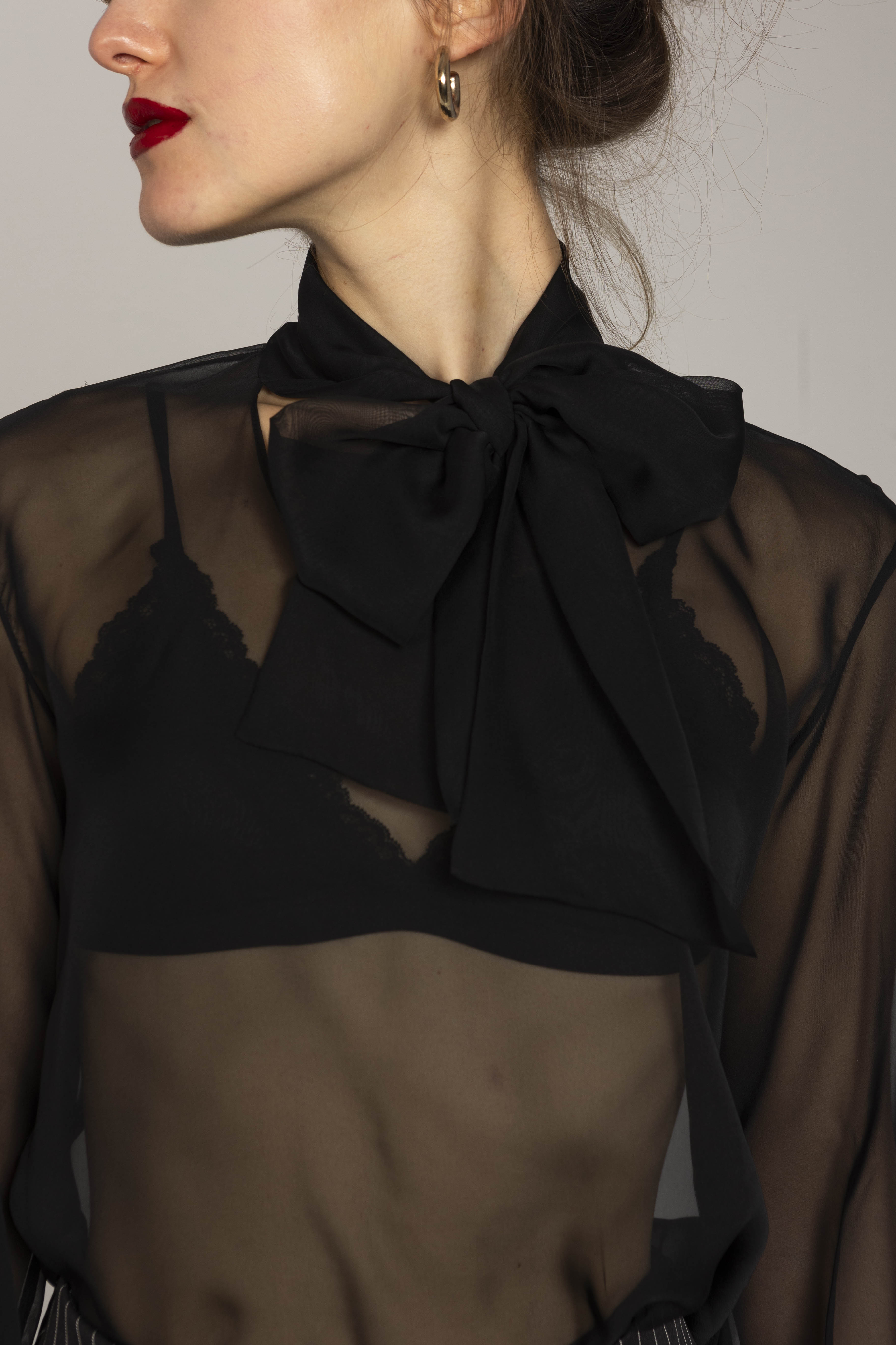 Black semi nude shirt