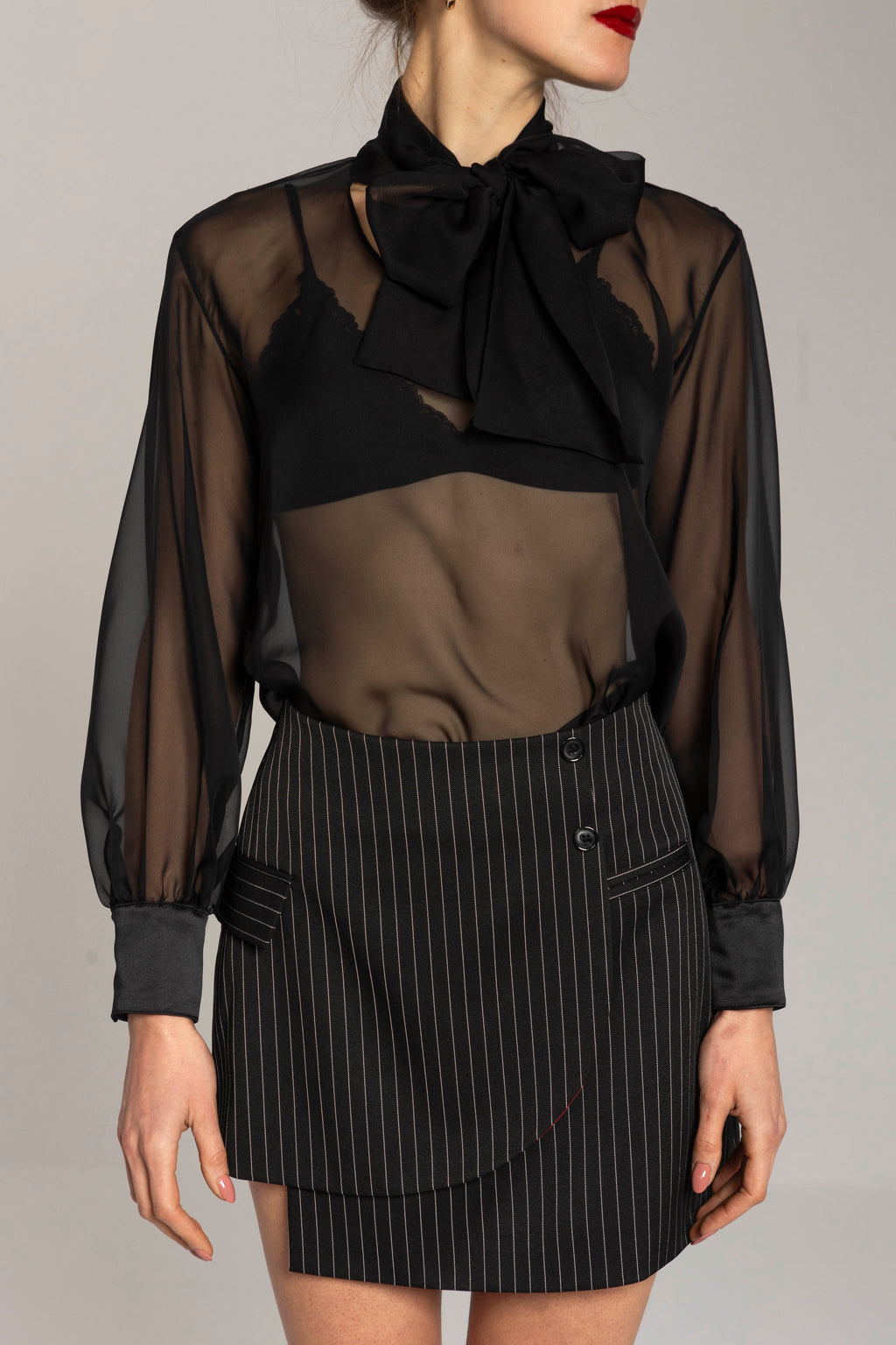 Black semi nude shirt