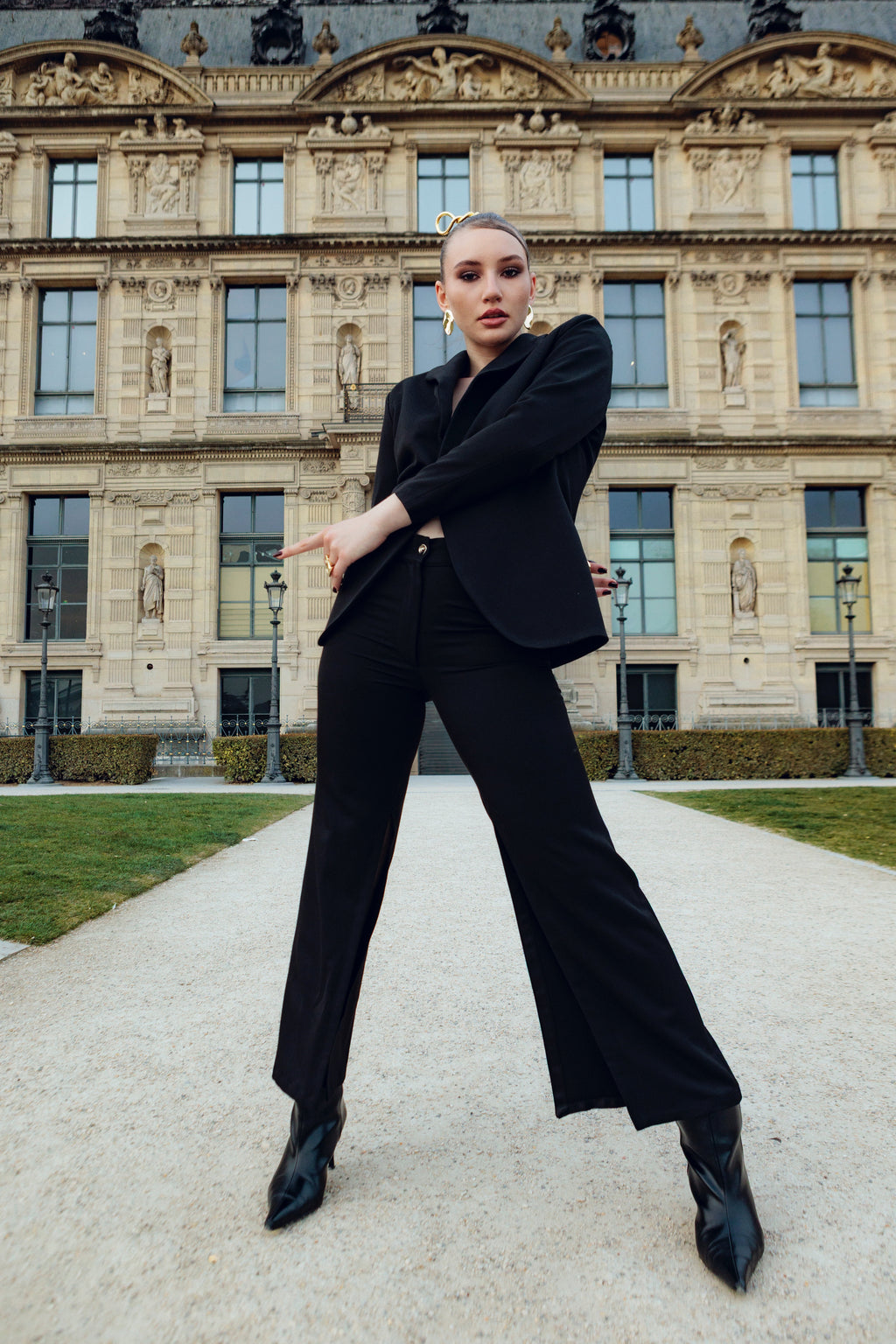 'EROS' Blazer in anthracite black